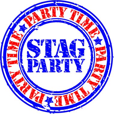 Grunge stag party rubber stamp, vector illustration clipart