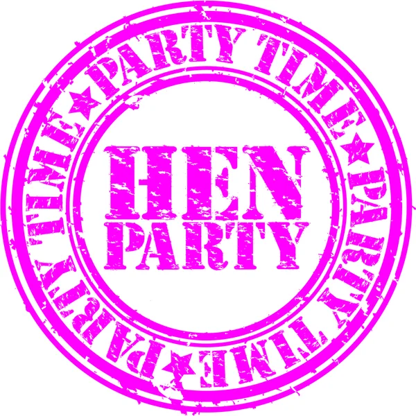 Grunge hen party timbro di gomma, illustrazione vettoriale — Vettoriale Stock