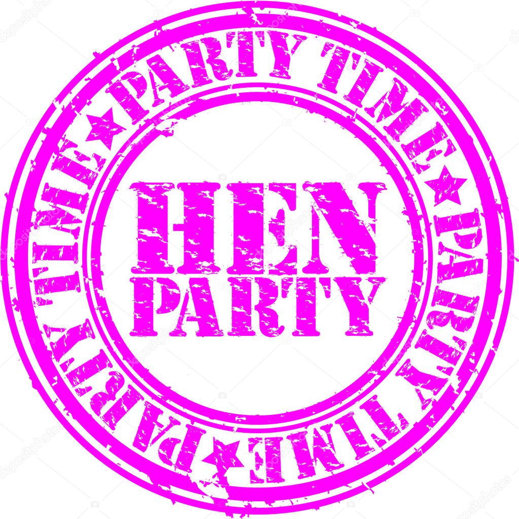 Grunge hen party rubber stamp, vector illustration