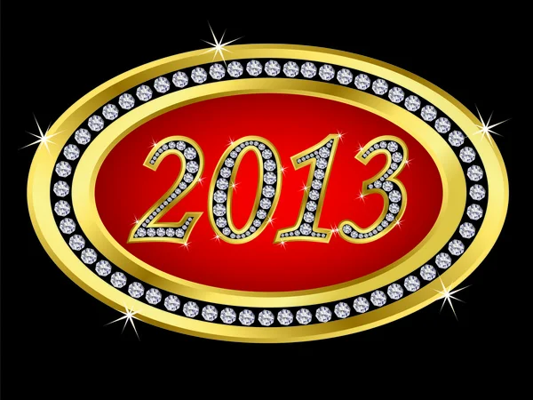 Nowy rok 2013 ikona z diamentami, wektor — Wektor stockowy