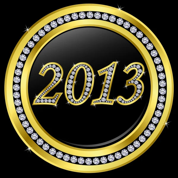 Новый 2013 год икона с бриллиантами, вектор — стоковый вектор