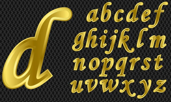 Arany ábécé, betűk-tól z-ig, vektoros illusztráció — Stock Vector