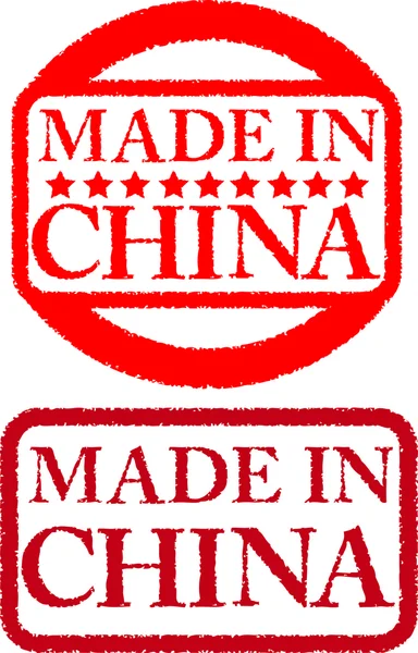 Grunge Rubberstempel met de tekst gemaakt in china — Stockvector