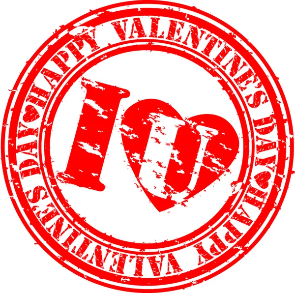 Гранж щасливий день Святого Валентина штамп, Векторні ілюстрації — стоковий вектор