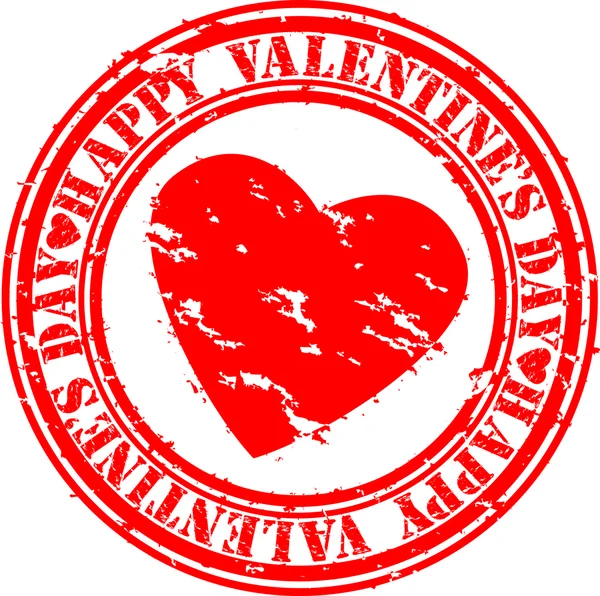 Granica szczęśliwy valentine's day gumowe pieczątki, ilustracji wektorowych — Wektor stockowy