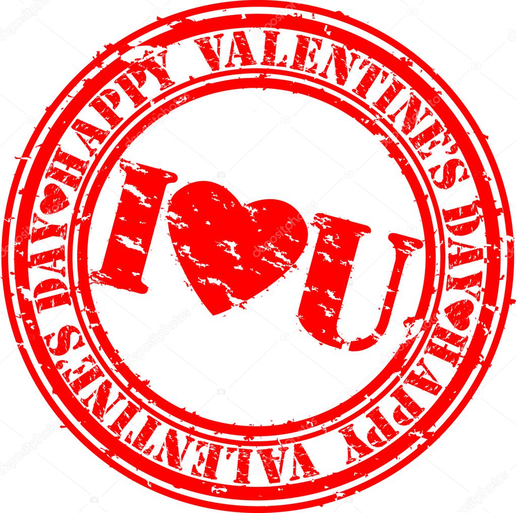 Grunge Happy Valentine's Day rubber stamp, vector illustration