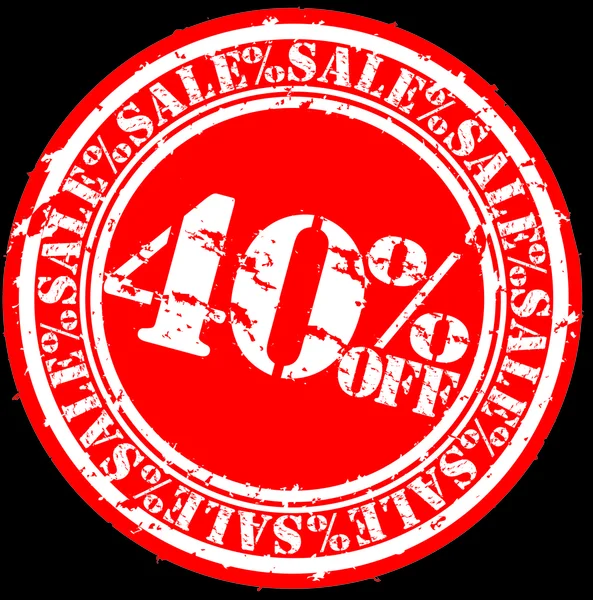 Grunge 40 percent off sale rubber stamp, vector illustration — Stock Vector