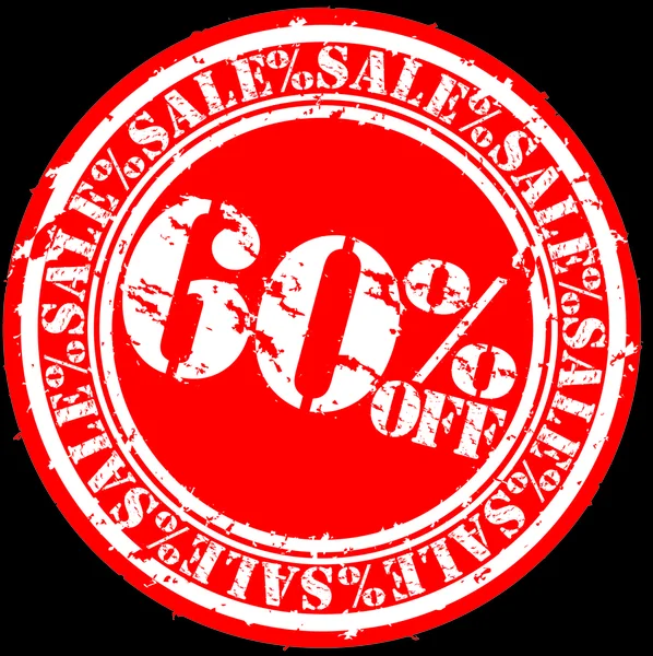Grunge 60 percent off sale rubber stamp, vector illustration — Stock Vector