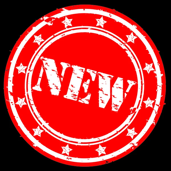 Grunge nuevo sello de goma, ilustración de vectores — Vector de stock
