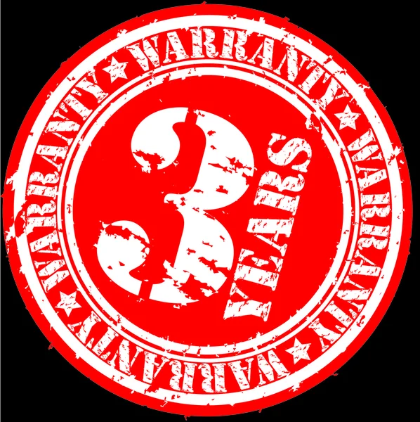 Grunge 3 ans de garantie tampon caoutchouc, illustration vectorielle — Image vectorielle
