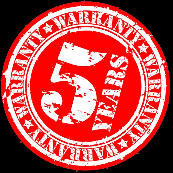 Grunge 5 ans de garantie tampon caoutchouc, illustration vectorielle — Image vectorielle