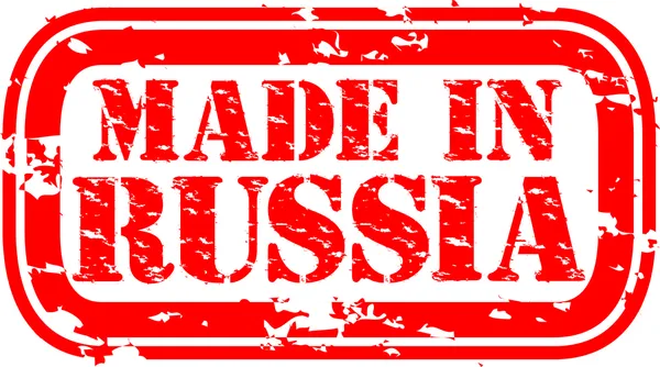 Grunge feito na Rússia selo de borracha, ilustração vetorial — Vetor de Stock