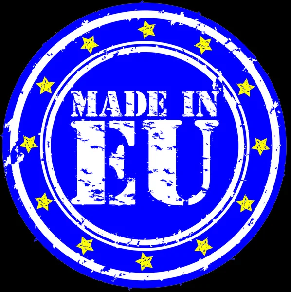 Grunge feito na União Europeia carimbo de borracha, ilustração vetorial — Vetor de Stock