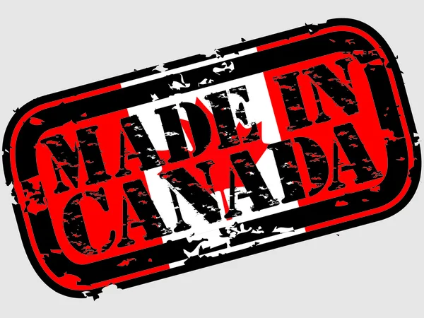 Grunge feito no Canadá carimbo de borracha, ilustração vetorial — Vetor de Stock