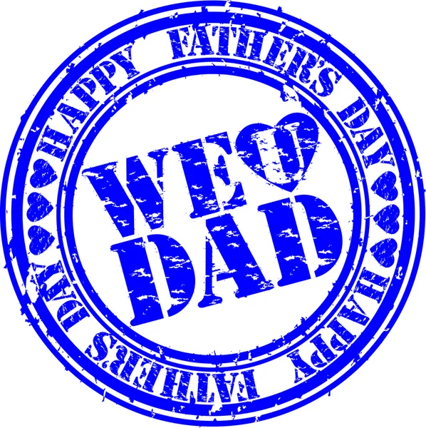 Grunge Happy father's day rubber stamp, vector illustration — Stock Vector