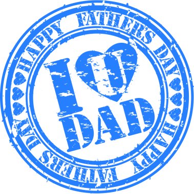 Grunge Happy father's day rubber stamp, vector illustration clipart