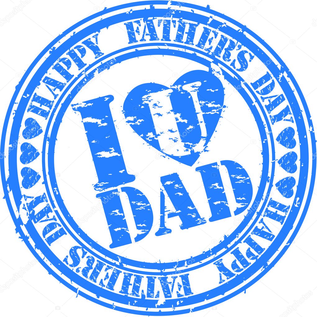 Grunge Happy father's day rubber stamp, vector illustration