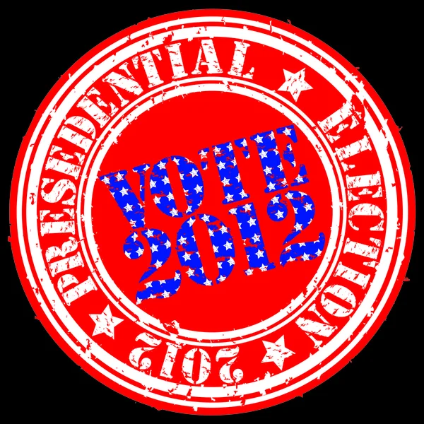 Eleição presedencial Grunge 2012 selo de borracha, ilustração vetorial —  Vetores de Stock
