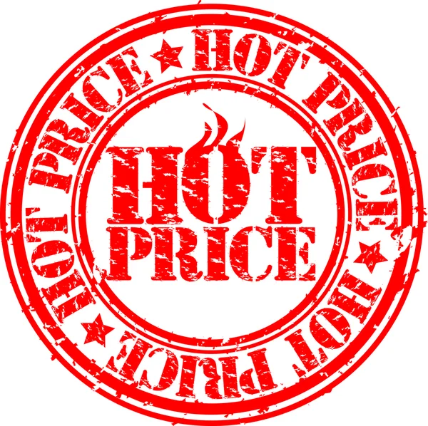 Grunge caliente trato sello de precio, vector de ilustración — Vector de stock