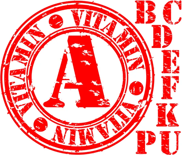 Conjunto de vitaminas Grunge carimbo de borracha, ilustração vetorial — Vetor de Stock