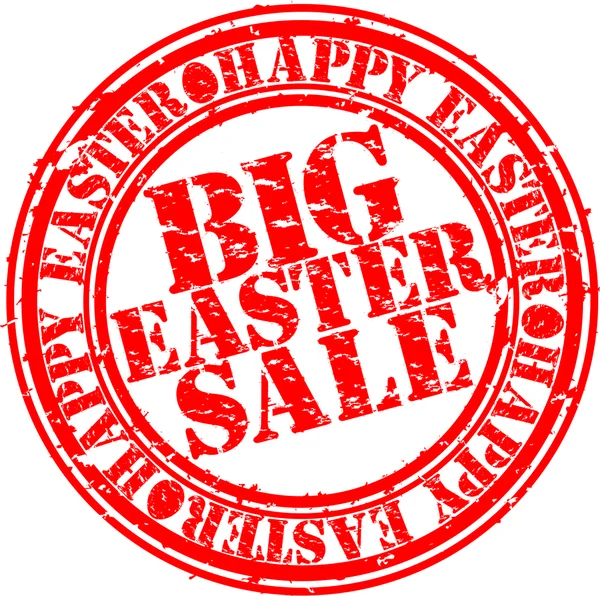 Grunge feliz Pascua gran venta sello de goma, vector de ilustración — Vector de stock