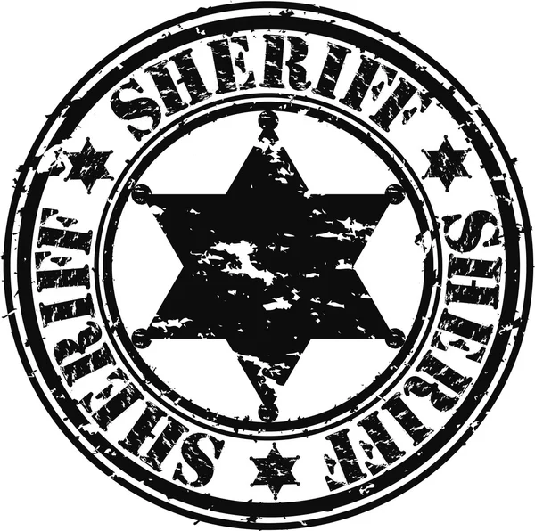 Estrela de xerife Grunge, ilustração vetorial — Vetor de Stock
