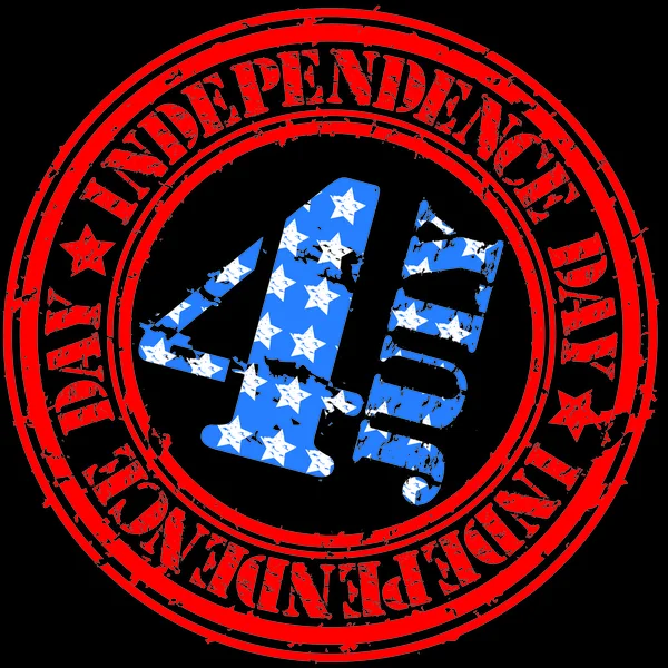 Grunge le 4ème jour de l'indépendance juillet tampon caoutchouc, illustration vectorielle — Image vectorielle