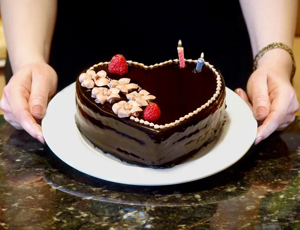 stock image Chocolate Heart Cake