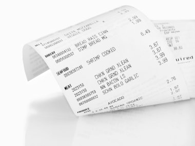 Grocery receipt clipart