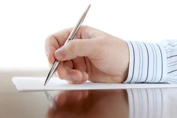 Male hand with pen — Stock Photo, Image