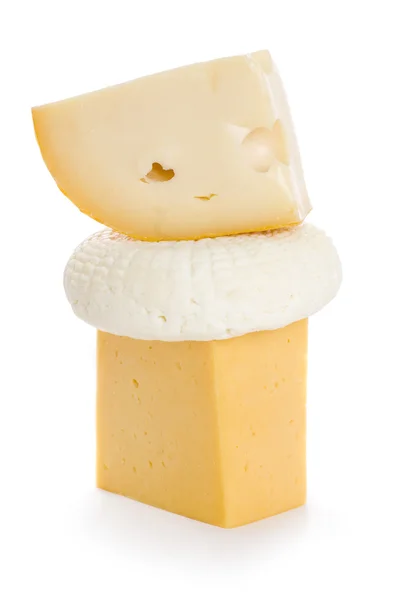 Три види сиру — стокове фото