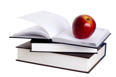 Apple and books clipart