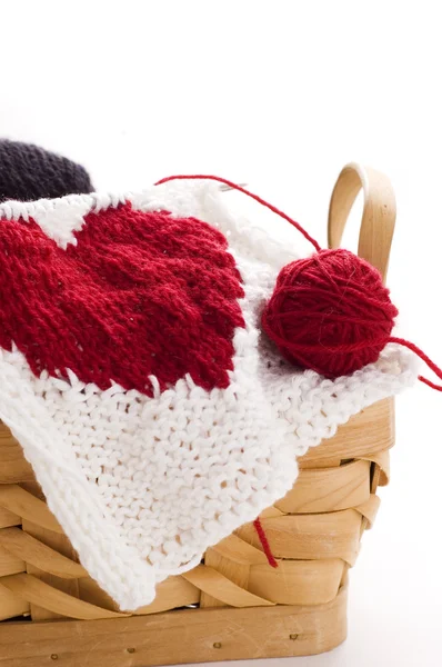 Knitting heart — Stock Photo, Image