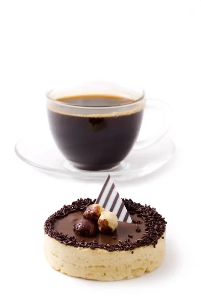 Tazza di crostata di caffè e cioccolato — Foto Stock