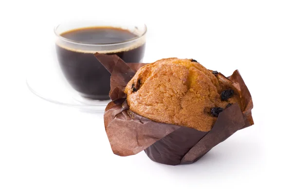 Koffie en cupcake — Stockfoto