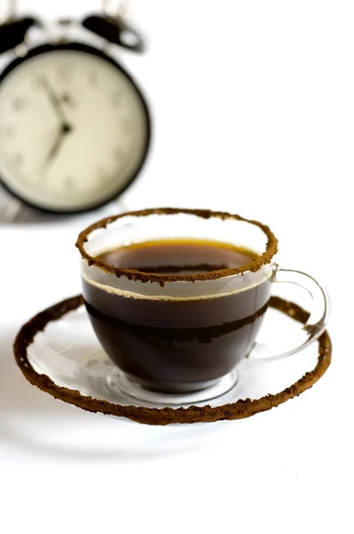 Xícara de café e alarme — Fotografia de Stock