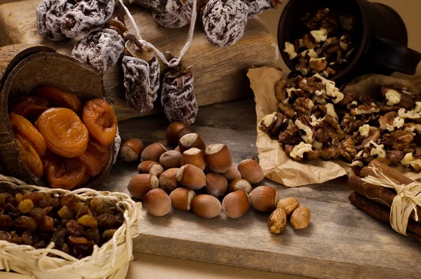 stock image Dried fruits and nuts