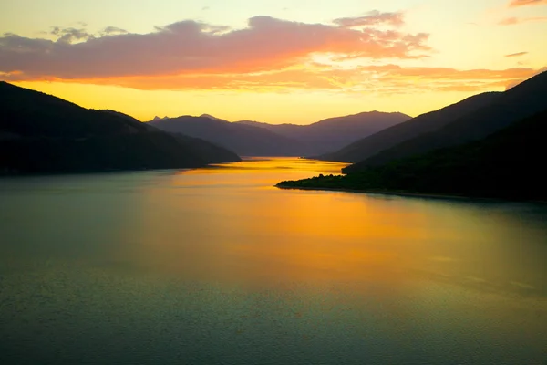 stock image Sunset above the reservoir