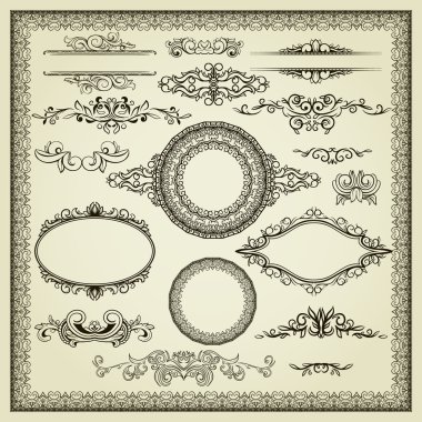 Set of design elements clipart