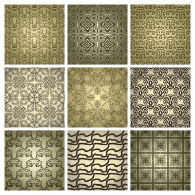 Set of 9 seamless patterns. clipart