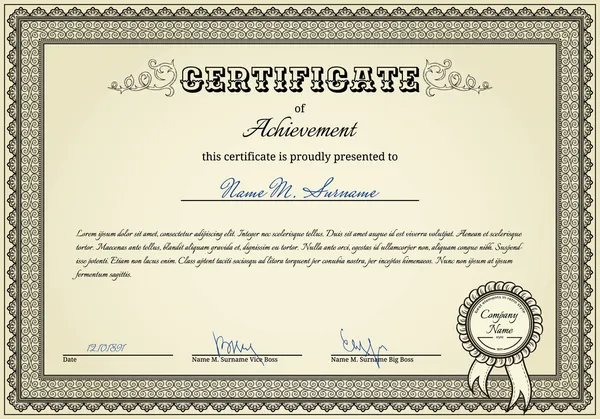 Certificate of success — Stock Vector