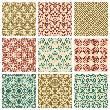 Set of seamless patterns clipart