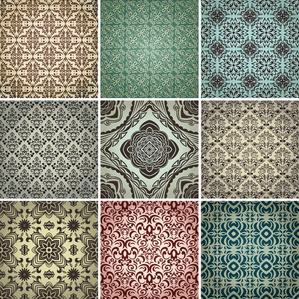 Collection of seamless patterns — Stock Vector