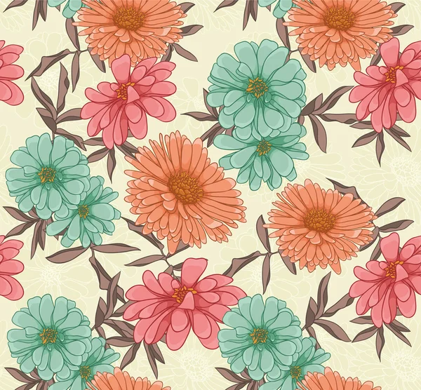 Fundo de repetição floral — Vetor de Stock