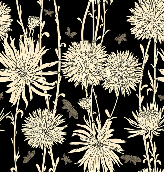 Blumen nahtlose Tapete — Stockvektor