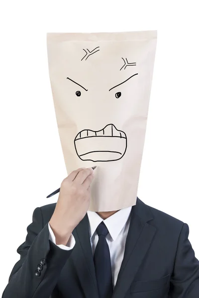Businessman cover head — Stock Photo, Image