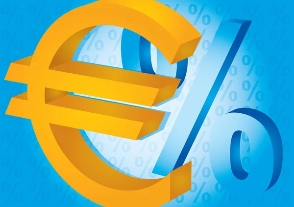 Euro e sinal percentual —  Vetores de Stock