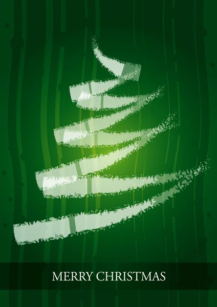 Biglietto natalizio con albero di Natale astratto — Vettoriale Stock