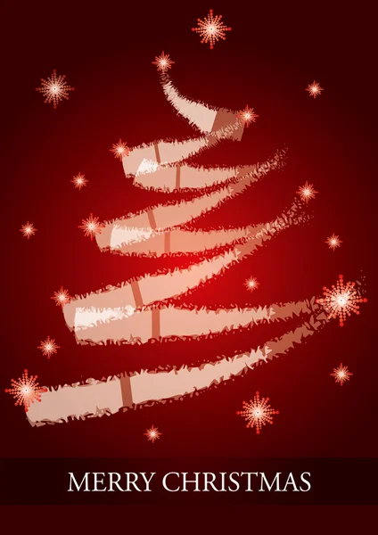 Bitmap Christmas Card with abstract Christmas tree — Stock Vector