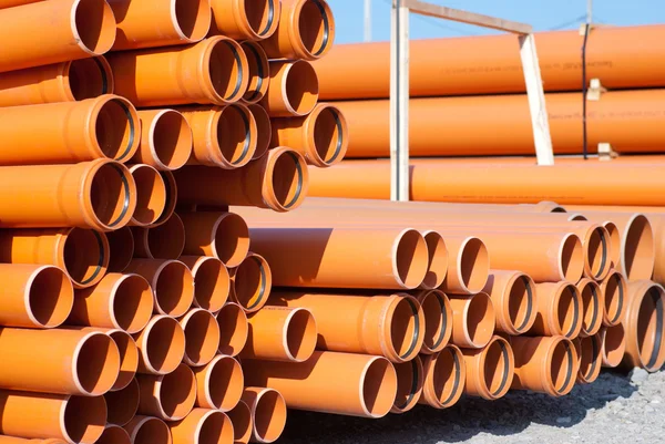 Tubos de PVC laranja — Fotografia de Stock
